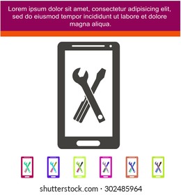 setting parameters, mobile smartphone icon, vector illustration.