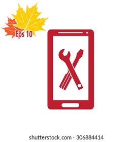 setting parameters, mobile smartphone icon, vector illustration.