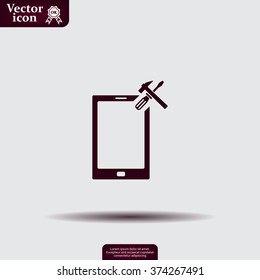 setting parameters, mobile smartphone icon, vector illustration. Flat design style