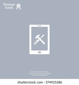 setting parameters, mobile smartphone icon, vector illustration. 
