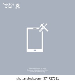 setting parameters, mobile smartphone icon, vector illustration.