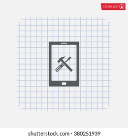 setting parameters, mobile smartphone icon, vector illustration. Flat design style