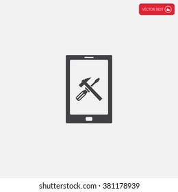 setting parameters, mobile smartphone icon, vector illustration. Flat design style
