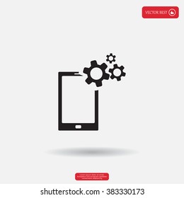 setting parameters, mobile smartphone icon, vector illustration. Flat design style