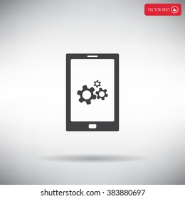 setting parameters, mobile smartphone icon, vector illustration. Flat design style