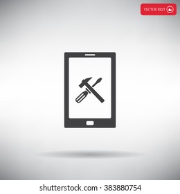 setting parameters, mobile smartphone icon, vector illustration. Flat design style