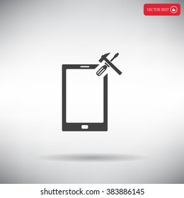setting parameters, mobile smartphone icon, vector illustration. Flat design style
