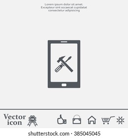 setting parameters, mobile smartphone icon, vector illustration. Flat design style
