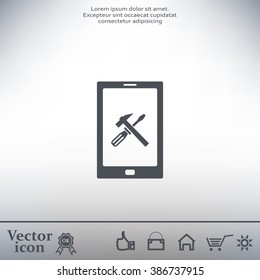 setting parameters, mobile smartphone icon, vector illustration. Flat design style