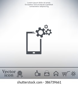 setting parameters, mobile smartphone icon, vector illustration. Flat design style