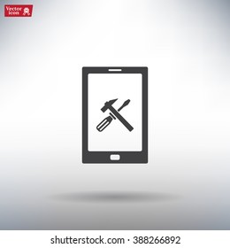 setting parameters, mobile smartphone icon, vector illustration. Flat design style