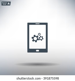setting parameters, mobile smartphone icon, vector illustration. Flat design style