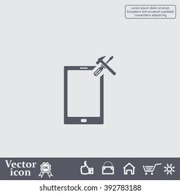 setting parameters, mobile smartphone icon, vector illustration. Flat design style