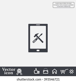 setting parameters, mobile smartphone icon, vector illustration. Flat design style