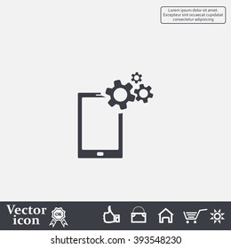 setting parameters, mobile smartphone icon, vector illustration. Flat design style