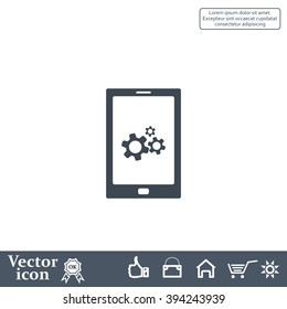 setting parameters, mobile smartphone icon, vector illustration. Flat design style