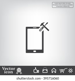 setting parameters, mobile smartphone icon, vector illustration. Flat design style