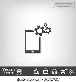 setting parameters, mobile smartphone icon, vector illustration. Flat design style