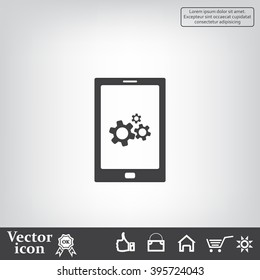 setting parameters, mobile smartphone icon, vector illustration. Flat design style