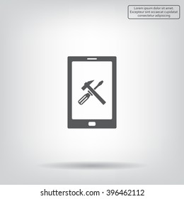 setting parameters, mobile smartphone icon, vector illustration. Flat design style