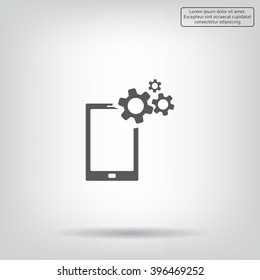 setting parameters, mobile smartphone icon, vector illustration. Flat design style