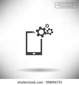 setting parameters, mobile smartphone icon, vector illustration. Flat design style