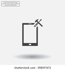 setting parameters, mobile smartphone icon, vector illustration. Flat design style