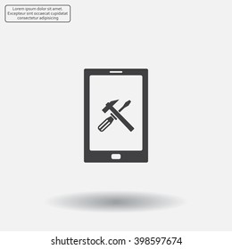 setting parameters, mobile smartphone icon, vector illustration. Flat design style