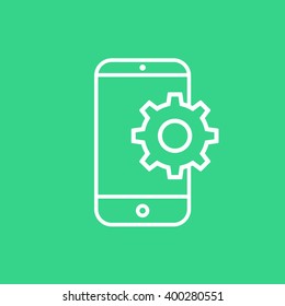 Setting parameters, mobile smartphone icon, vector illustration. Flat design style