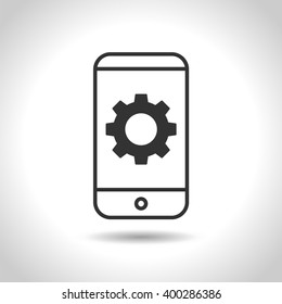 Setting parameters, mobile smartphone icon, vector illustration. Flat design style