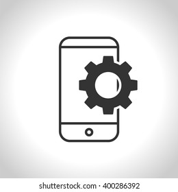 Setting parameters, mobile smartphone icon, vector illustration. Flat design style