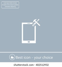 setting parameters, mobile smartphone icon, vector illustration. Flat design style