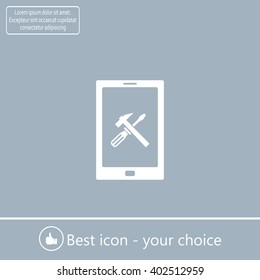 setting parameters, mobile smartphone icon, vector illustration. Flat design style
