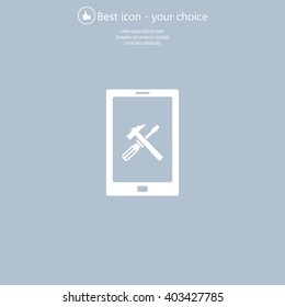 setting parameters, mobile smartphone icon, vector illustration. Flat design style