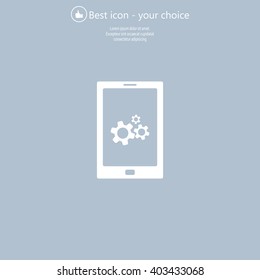 setting parameters, mobile smartphone icon, vector illustration. Flat design style