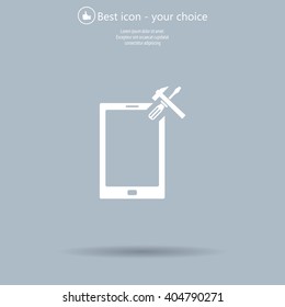 setting parameters, mobile smartphone icon, vector illustration. Flat design style