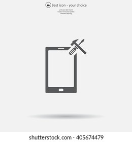 setting parameters, mobile smartphone icon, vector illustration. Flat design style