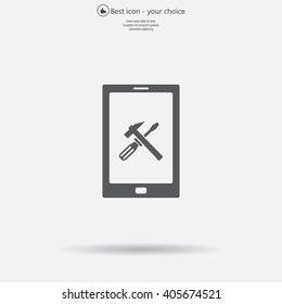 setting parameters, mobile smartphone icon, vector illustration. Flat design style