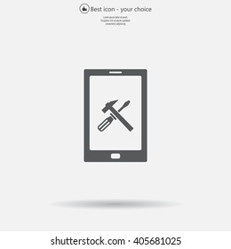 setting parameters, mobile smartphone icon, vector illustration. Flat design style