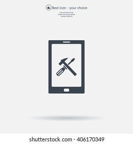 setting parameters, mobile smartphone icon, vector illustration. Flat design style