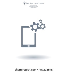 setting parameters, mobile smartphone icon, vector illustration. Flat design style