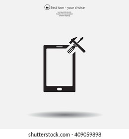 setting parameters, mobile smartphone icon, vector illustration. Flat design style