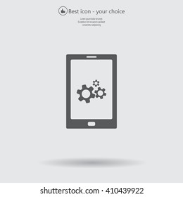 setting parameters, mobile smartphone icon, vector illustration. Flat design style