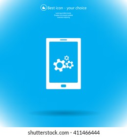 setting parameters, mobile smartphone icon, vector illustration. Flat design style