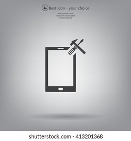 setting parameters, mobile smartphone icon, vector illustration. Flat design style
