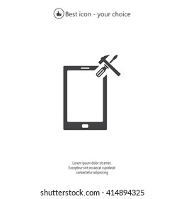 setting parameters, mobile smartphone icon, vector illustration. Flat design style