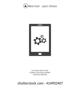 setting parameters, mobile smartphone icon, vector illustration. Flat design style
