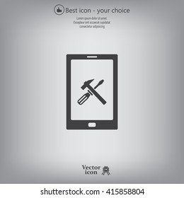 setting parameters, mobile smartphone icon, vector illustration. Flat design style