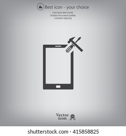 setting parameters, mobile smartphone icon, vector illustration. Flat design style