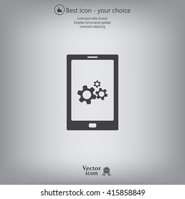 setting parameters, mobile smartphone icon, vector illustration. Flat design style